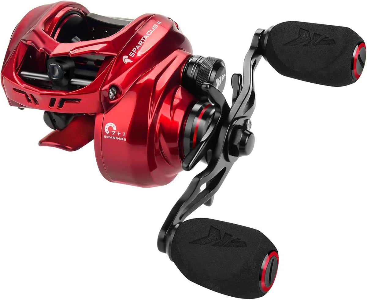 6oz Ultralight Baitcasting Fishing Reel, 17.6 LB Carbon Fiber Drag, 7.2:1 Gear Ratio, Pack of 2 J15320
