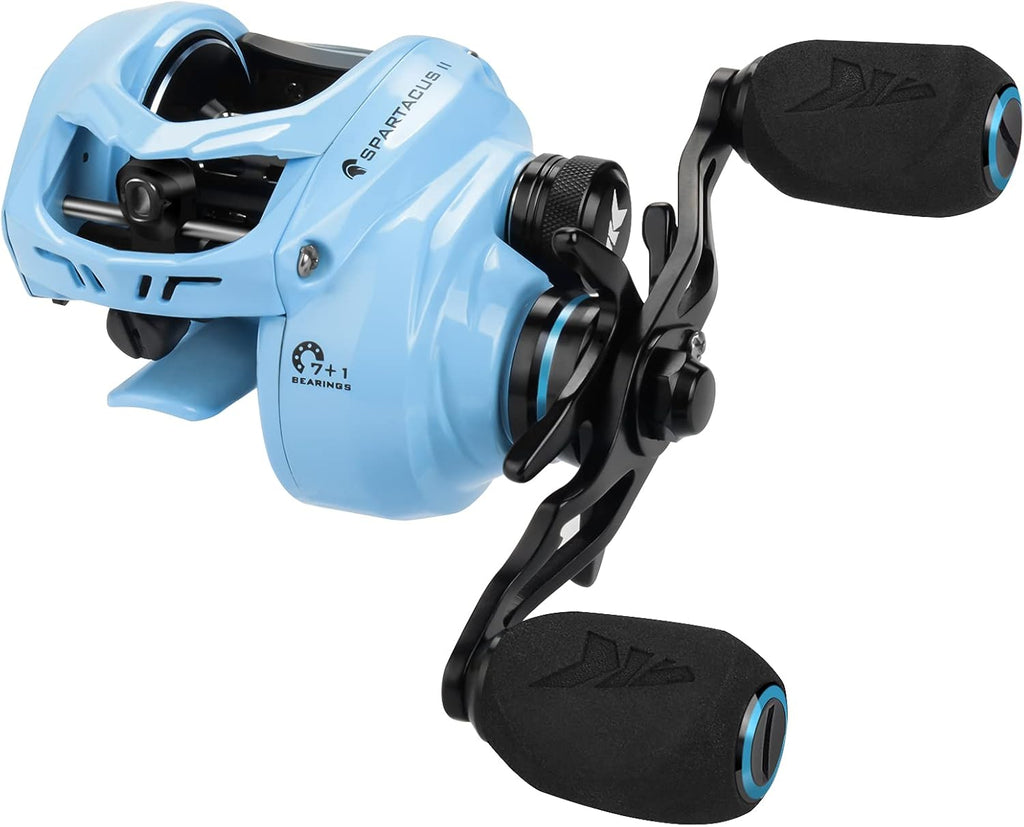 6oz Ultralight Baitcasting Fishing Reel, 17.6 LB Carbon Fiber Drag, 7.2:1 Gear Ratio, Pack of 2 J15320