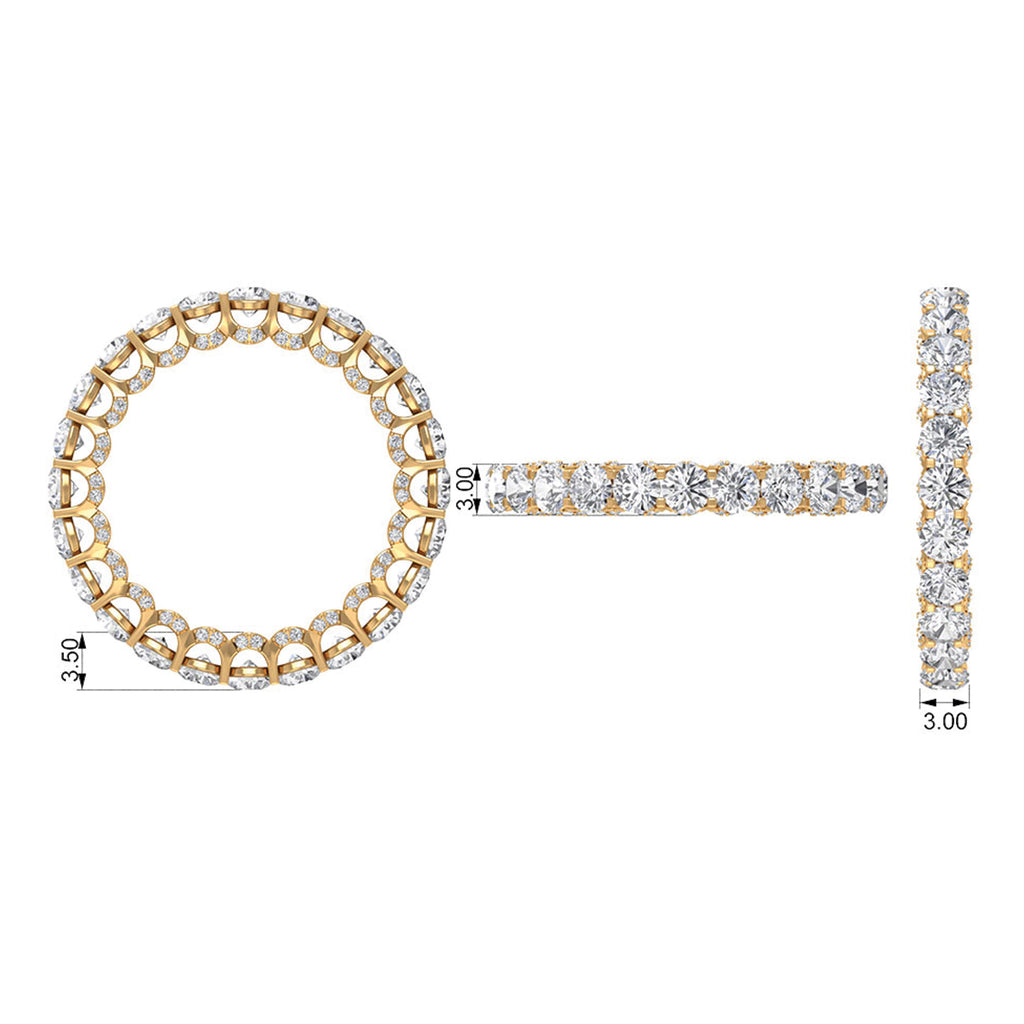 14K Yellow Gold Moissanite Eternity Ring G270