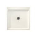Tahiti Ivory Solid Surface Shower Base with Center Drain X525479