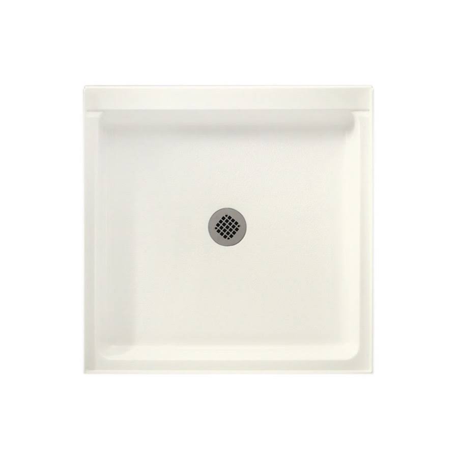 Tahiti Ivory Solid Surface Shower Base with Center Drain X525479