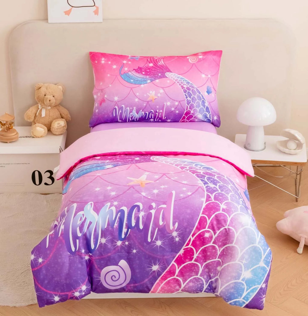 4 Pcs Pastel Fish Scale Kids Bedding Set Z904