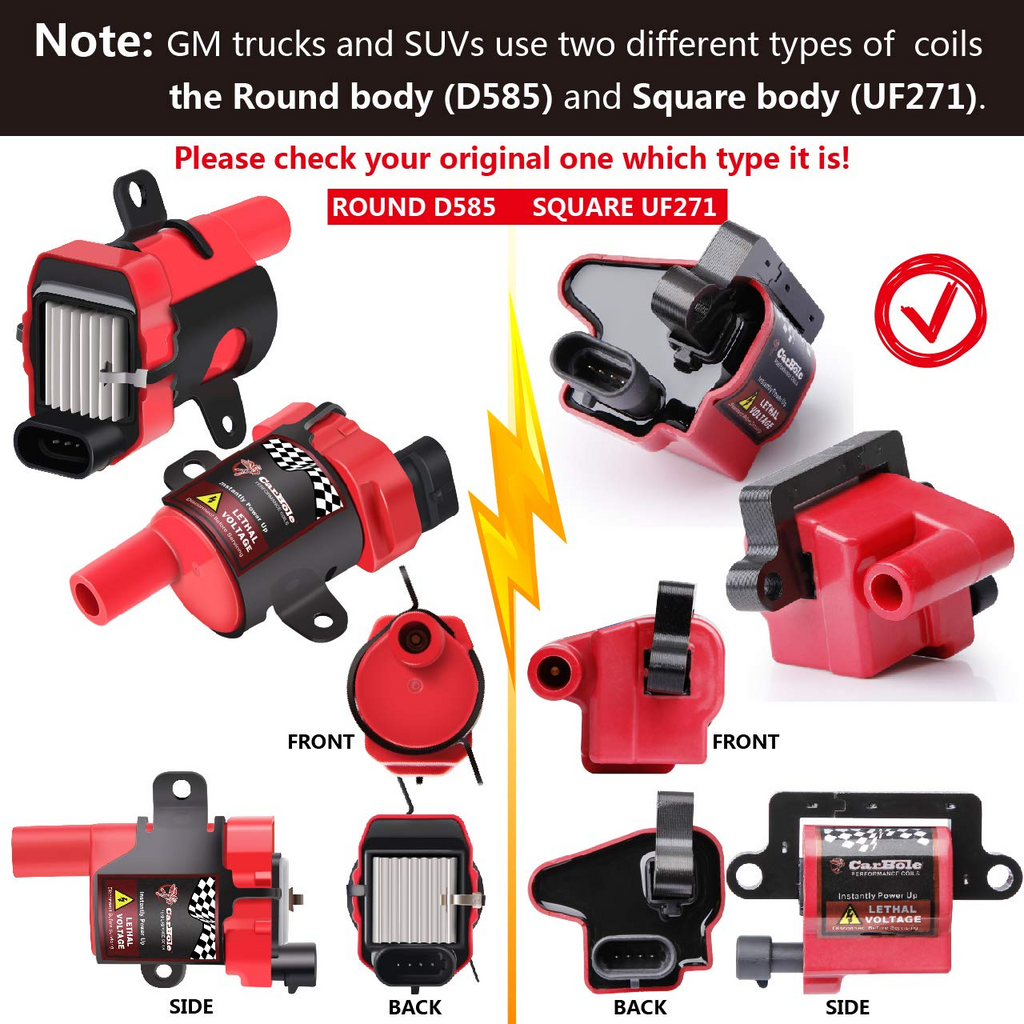 Set of 8 Ignition Coil Pack + 8 Pcs 8mm Spark Plug Wires Q4852
