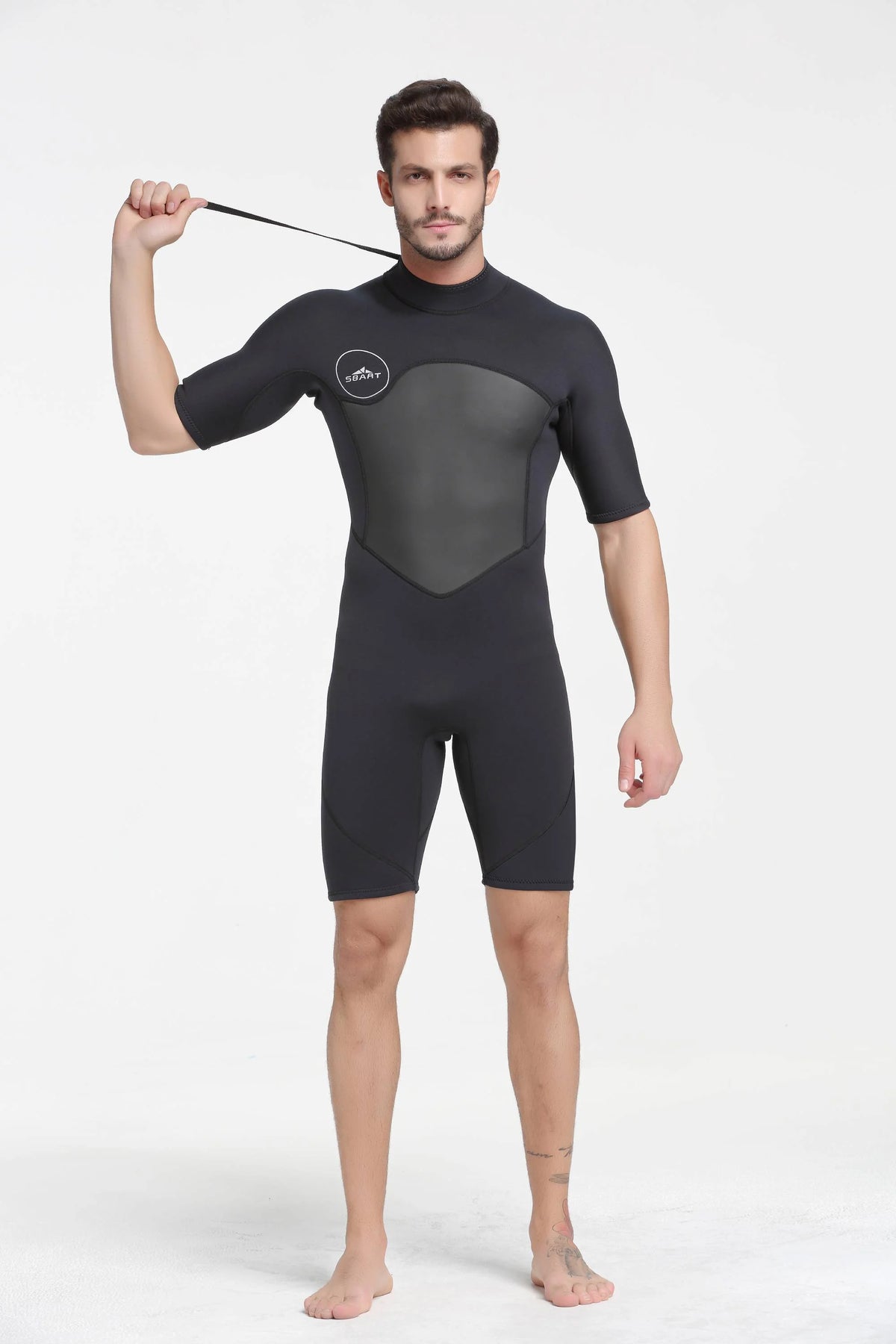 Mens 2mm Shorty Wetsuit Full Body Front Zip Diving Suit F755