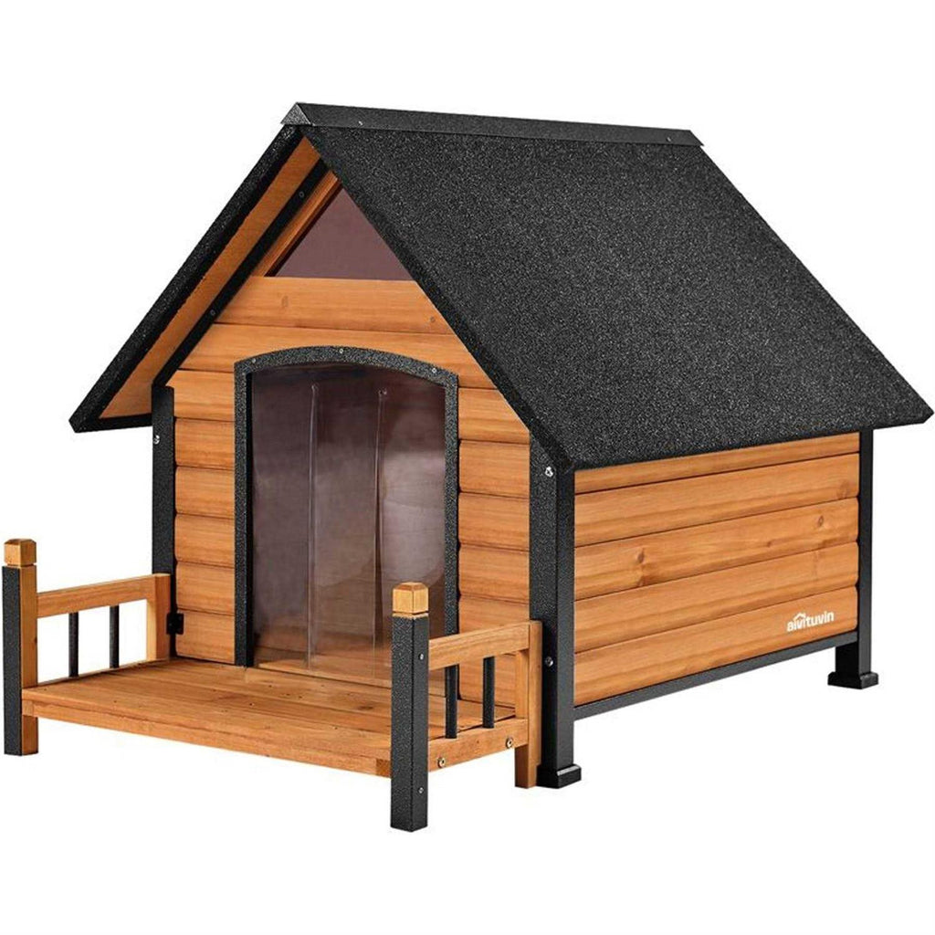 Outdoor Dog House with Porch Iron Frame F9519