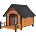 Outdoor Dog House with Porch Iron Frame F9519