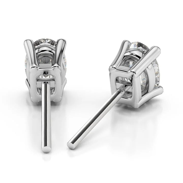 Oval Cut Colorless Genuine Moissanite Stud Earrings, Solid 950 Platinum Screw Back J436392