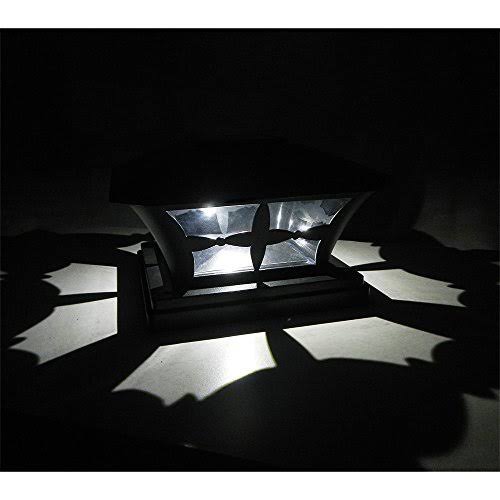 Black 4 Pack Solar LED Post Cap Light W759038