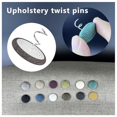 12 Pack Grey Blue Upholstery Pins N13087