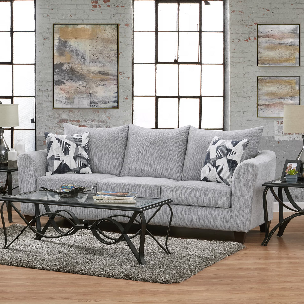 Upholstered Stationary Sofa J9068