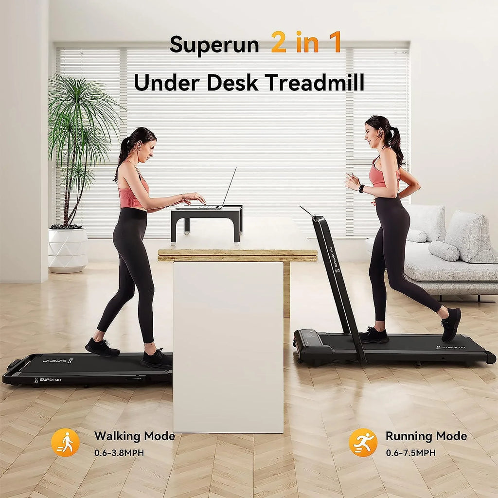 2 in 1 Folding Treadmill 3 HP 300lbs Capacity S4552