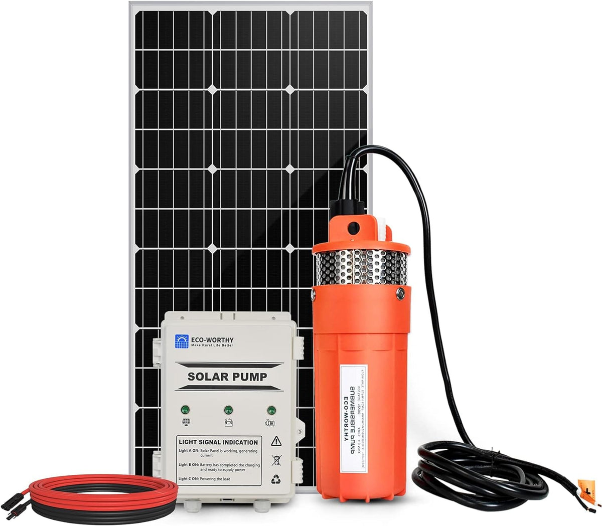 12V Solar Well Pump Kit with 120W Solar Panel and 10Ah Battery V43447