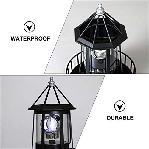 LED Solar Revolving Lighthouse Lamp O57422