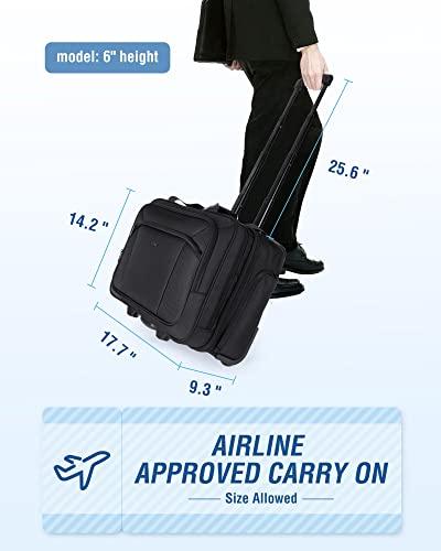 Black 17.3 Inch Rolling Laptop Bag H7688