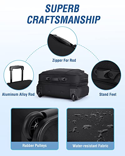 Black 17.3 Inch Rolling Laptop Bag H7688
