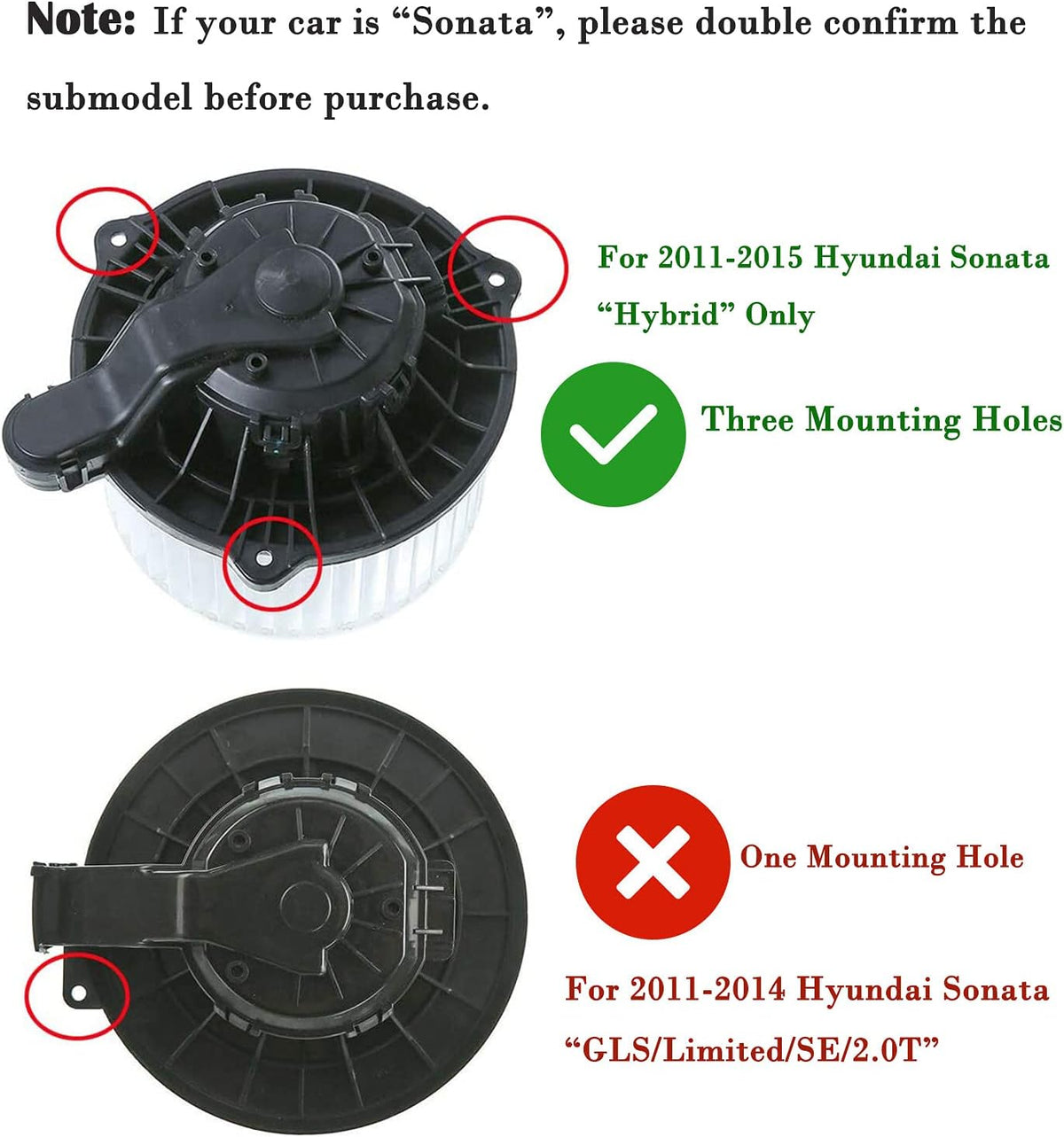 A/C Heater Blower Motor Fan Assembly Pack of 2 C681