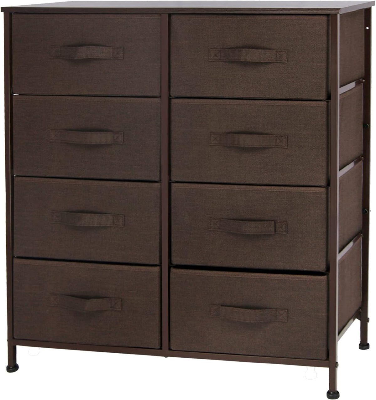 Gray 8 Drawer Vertical Dresser with Fabric Bins F92403