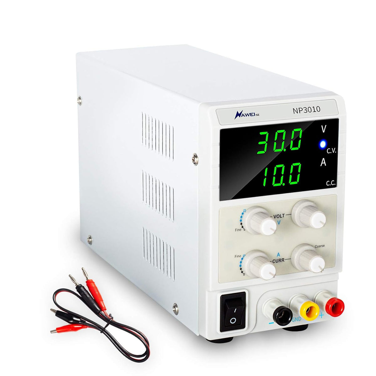 DC Power Supply Variable 30V 5A Precision Adjustable 4-Digital LED Display with Alligator Leads Pack of 2 G65423