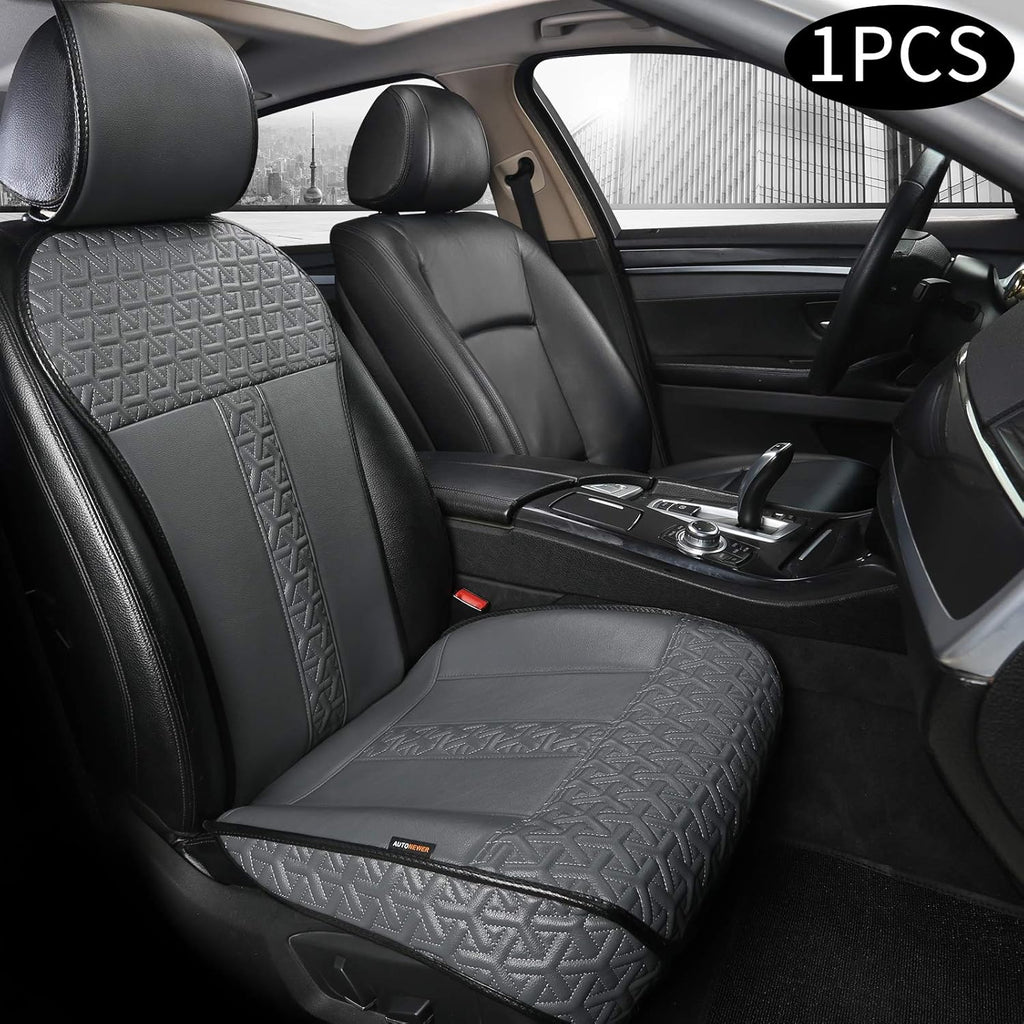 Leather PU Car Seat Cover Black 2PCS V203016