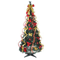6' Pre-Lit Gold and Red Artificial Christmas Tree Z30925