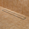 Brushed Stainless Steel Linear Shower Drain with Flange W96668