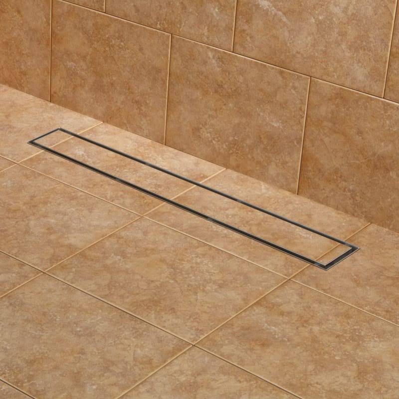 Brushed Stainless Steel Linear Shower Drain with Flange W96668