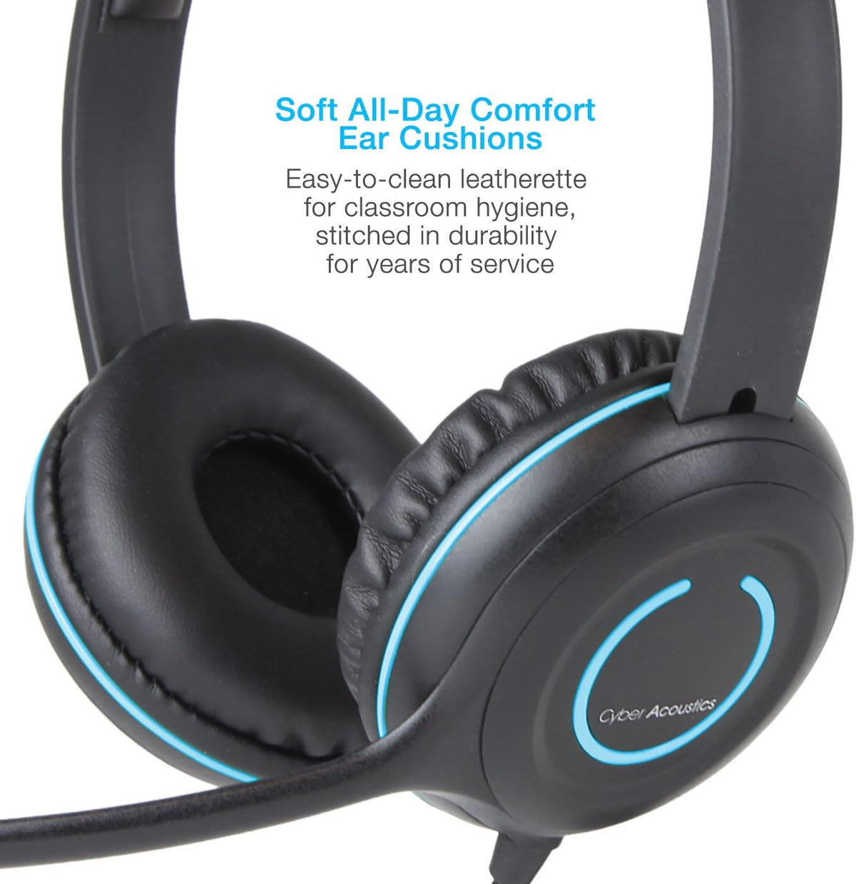 Stereo USB Headset with Noise Cancelling Mic and Adjustable Mic Boom F428127