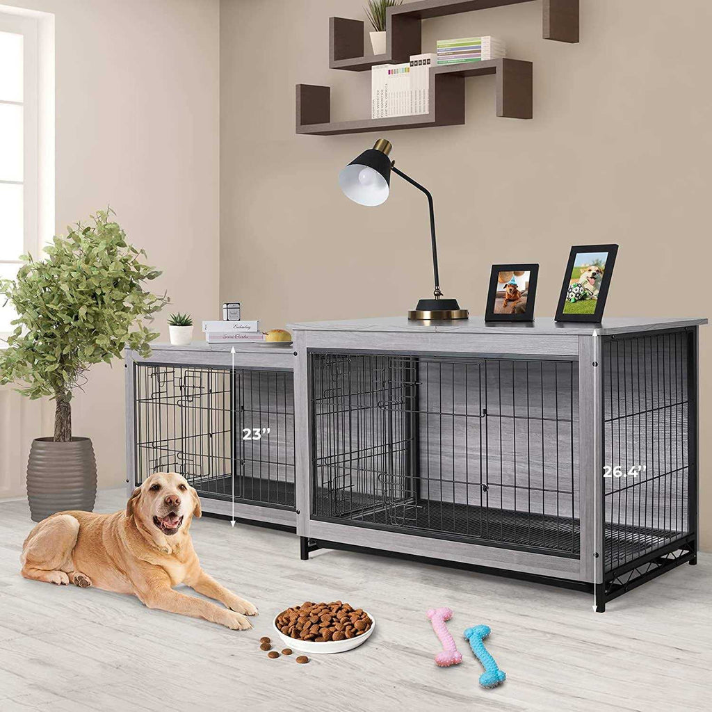 Wooden Dog Crate End Table D4384
