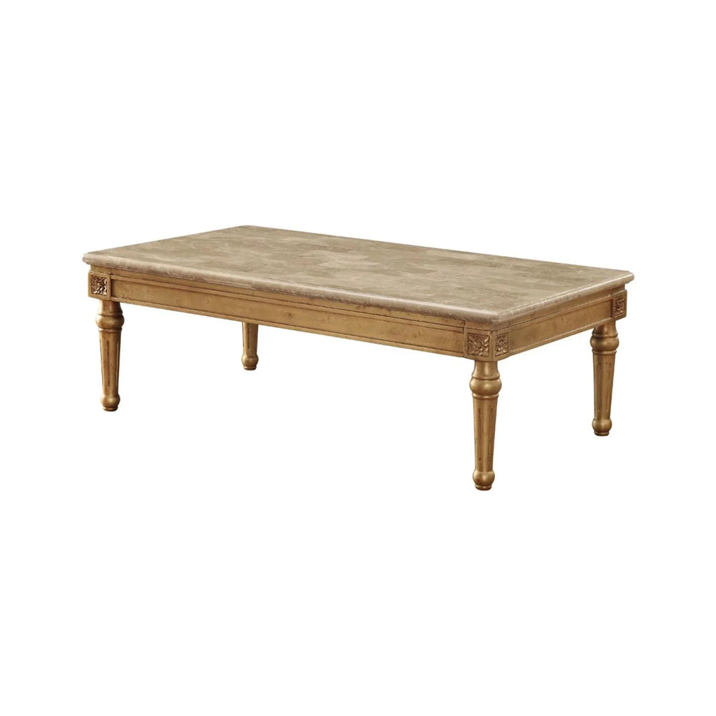 Beige Marble Antique Gold 3pcs Living Room Set Y971326