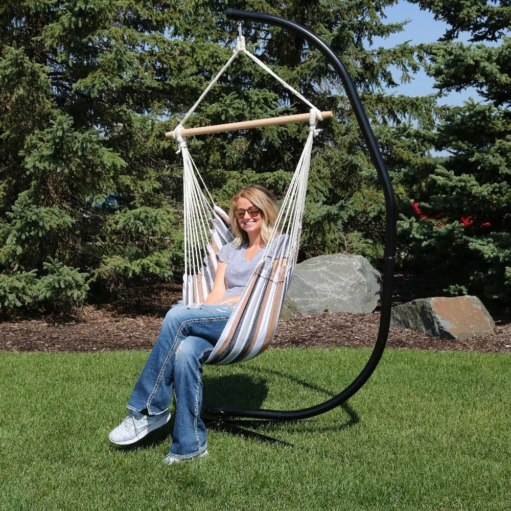 Hanging Hammock Chair Swing and C-Stand Set D7593