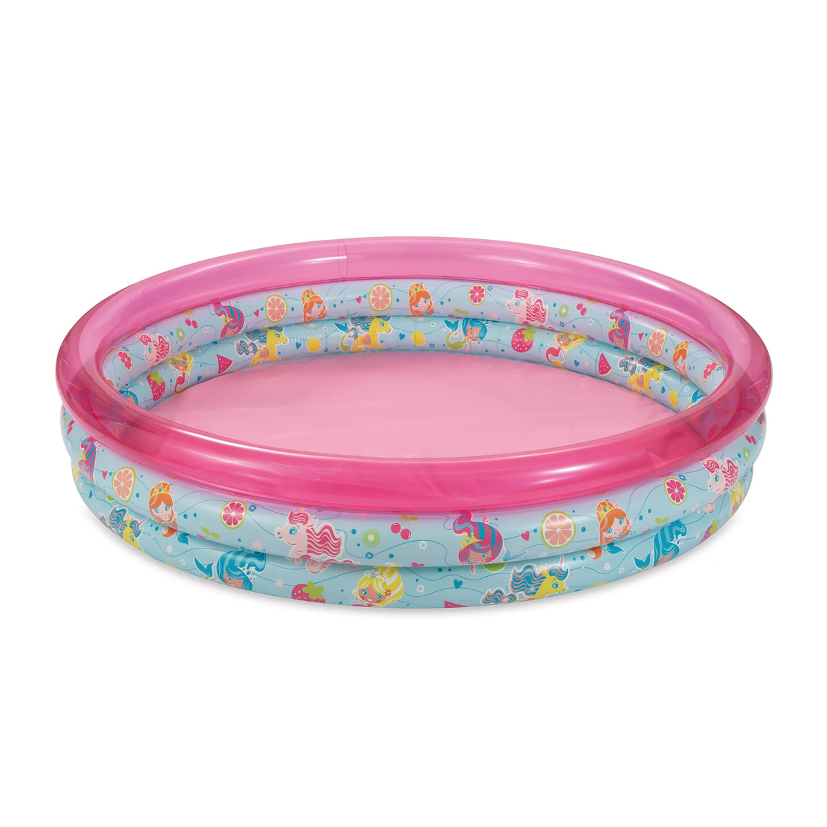 Round Inflatable 3-Ring Kiddie Splash Play Pool Pink I864434