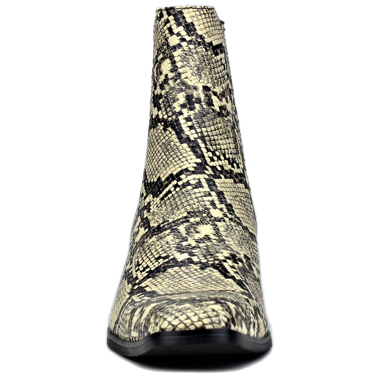 Beige Chelsea Snake Prints Leather Slip-On Dress Boots T718262