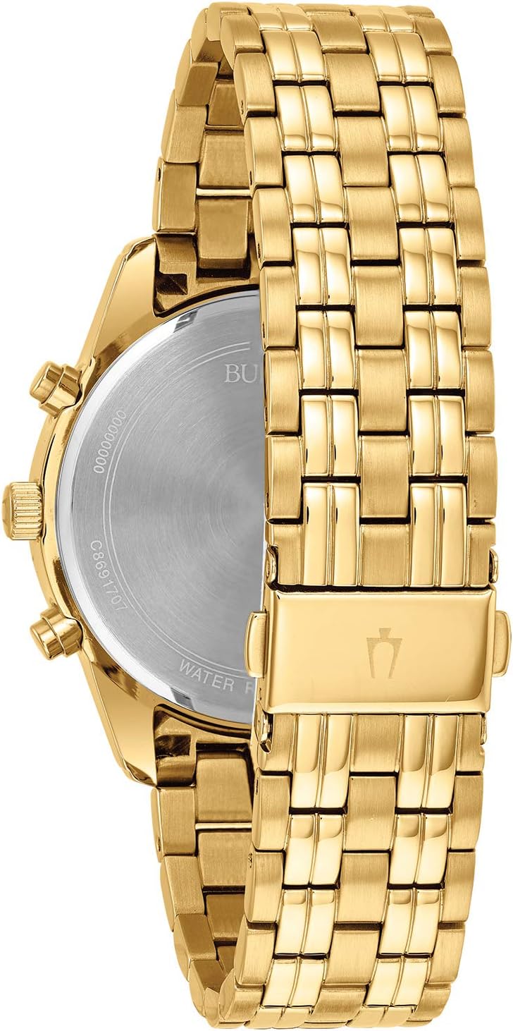 Gold Tone Stainless Steel Chronograph Quartz Watch C2191
