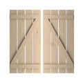 Primed Tan Faux Wood Shutters E340508