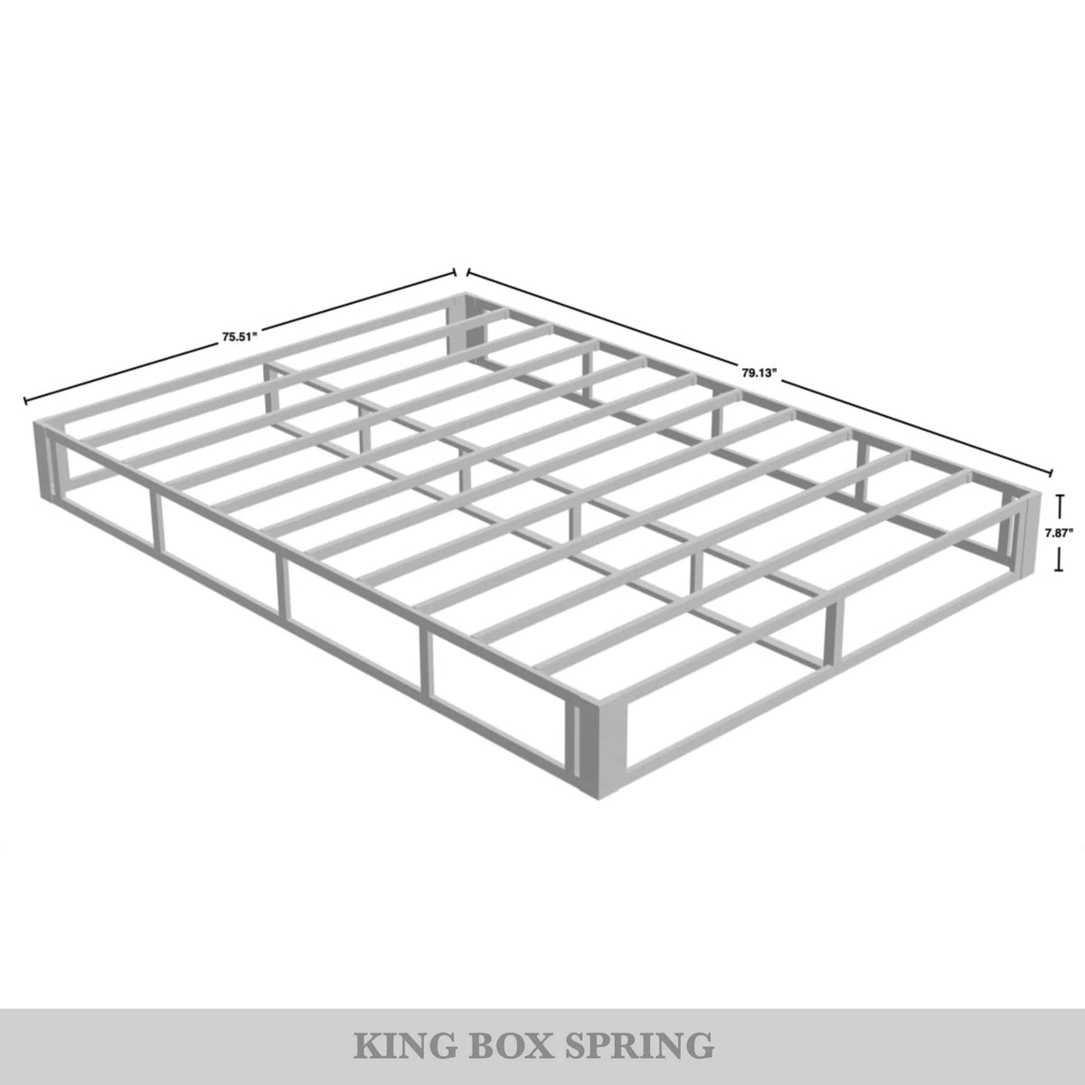 8 Queen Beige Linen Metal Box Spring H841