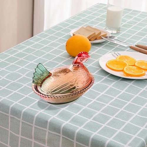 Crystal Glass Chicken-Shaped Candy Dish with Lid F69137