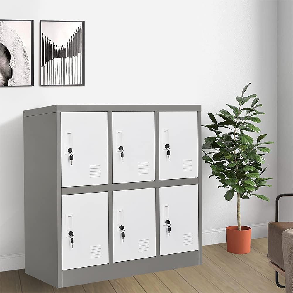 6 Doors Metal Locker Cabinet with Lock V106287