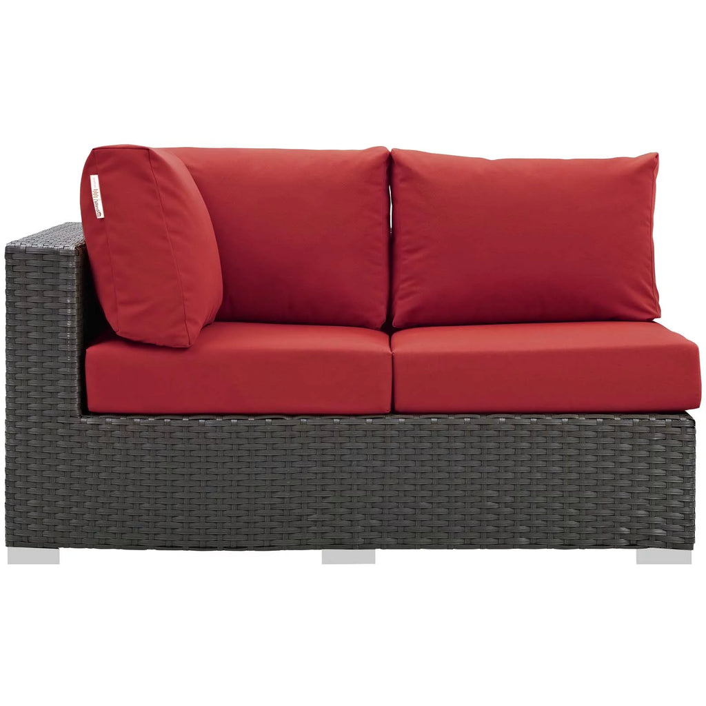 Red Wicker Loveseat Sofa W935