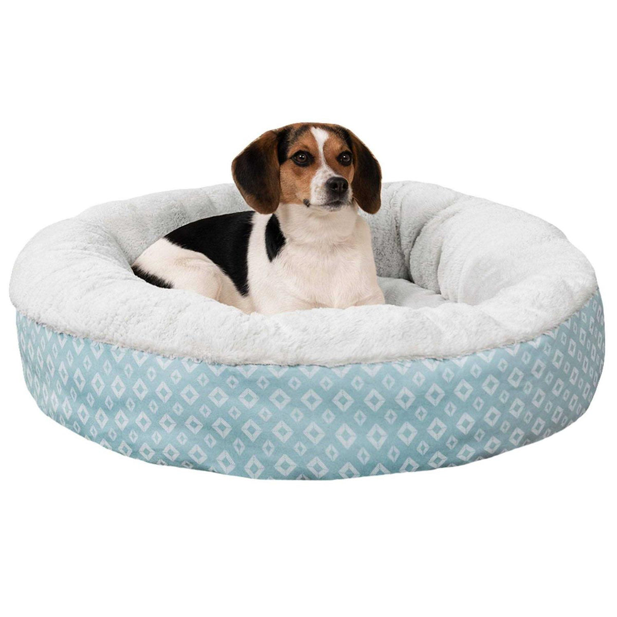 Plush Diamond Print Donut Pet Bed P71022