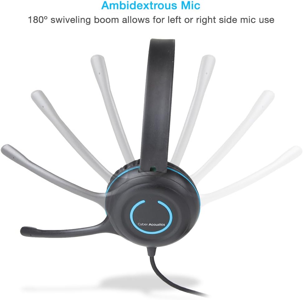 Stereo USB Headset with Noise Cancelling Mic and Adjustable Mic Boom F428127