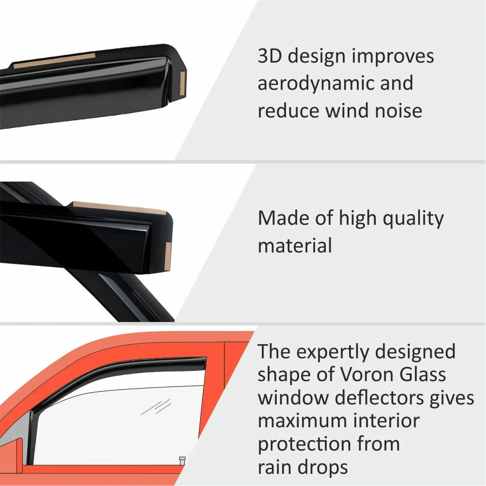 4 Pieces Glass In-Channel Rain Guards for Subaru Forester K304