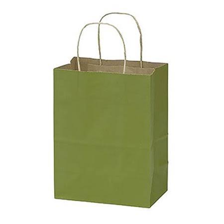 Rain Forest Green Paper Shopping Bags Case of 100 X230