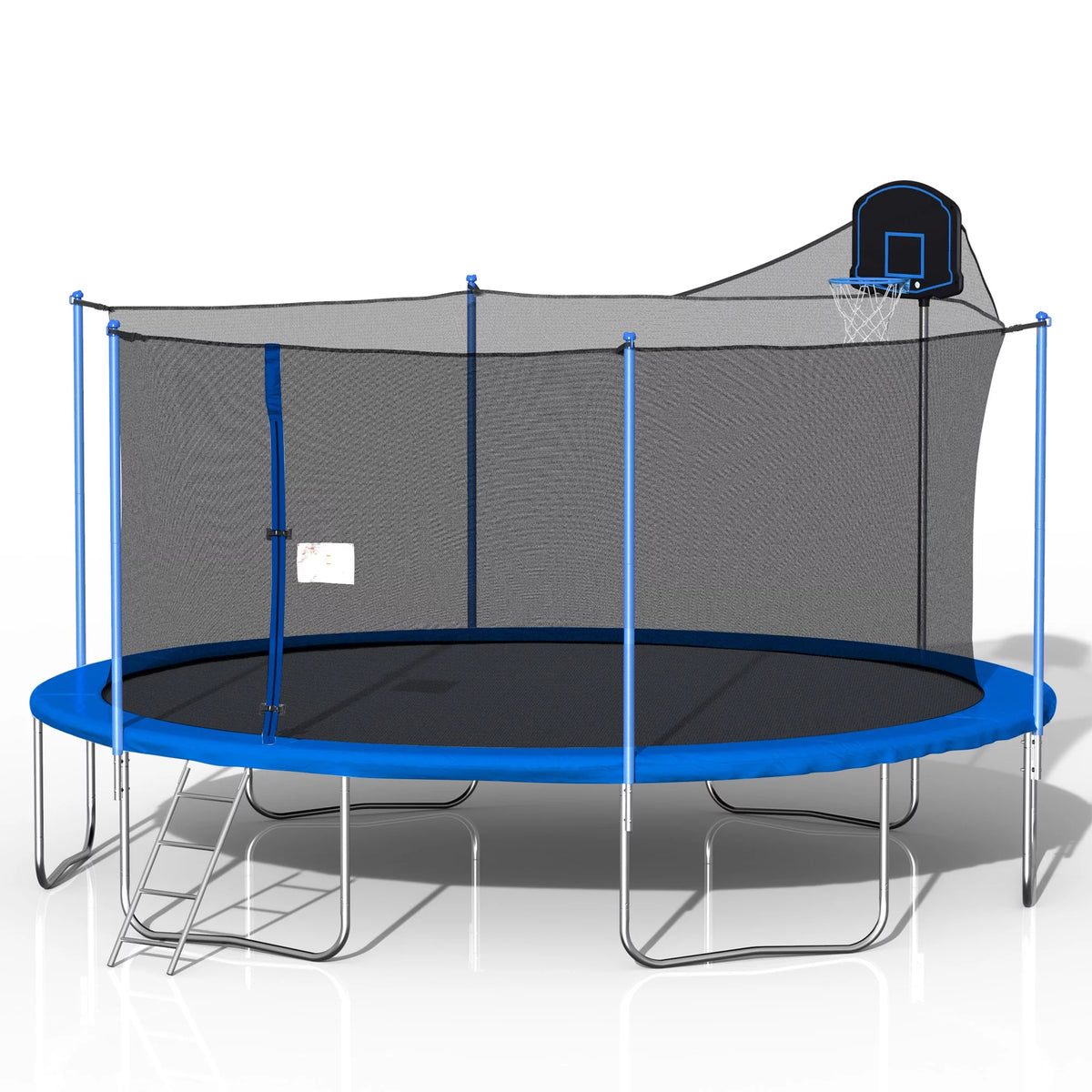 14FT Trampoline with Basketball Hoop and Safety Enclosure Net Z455127