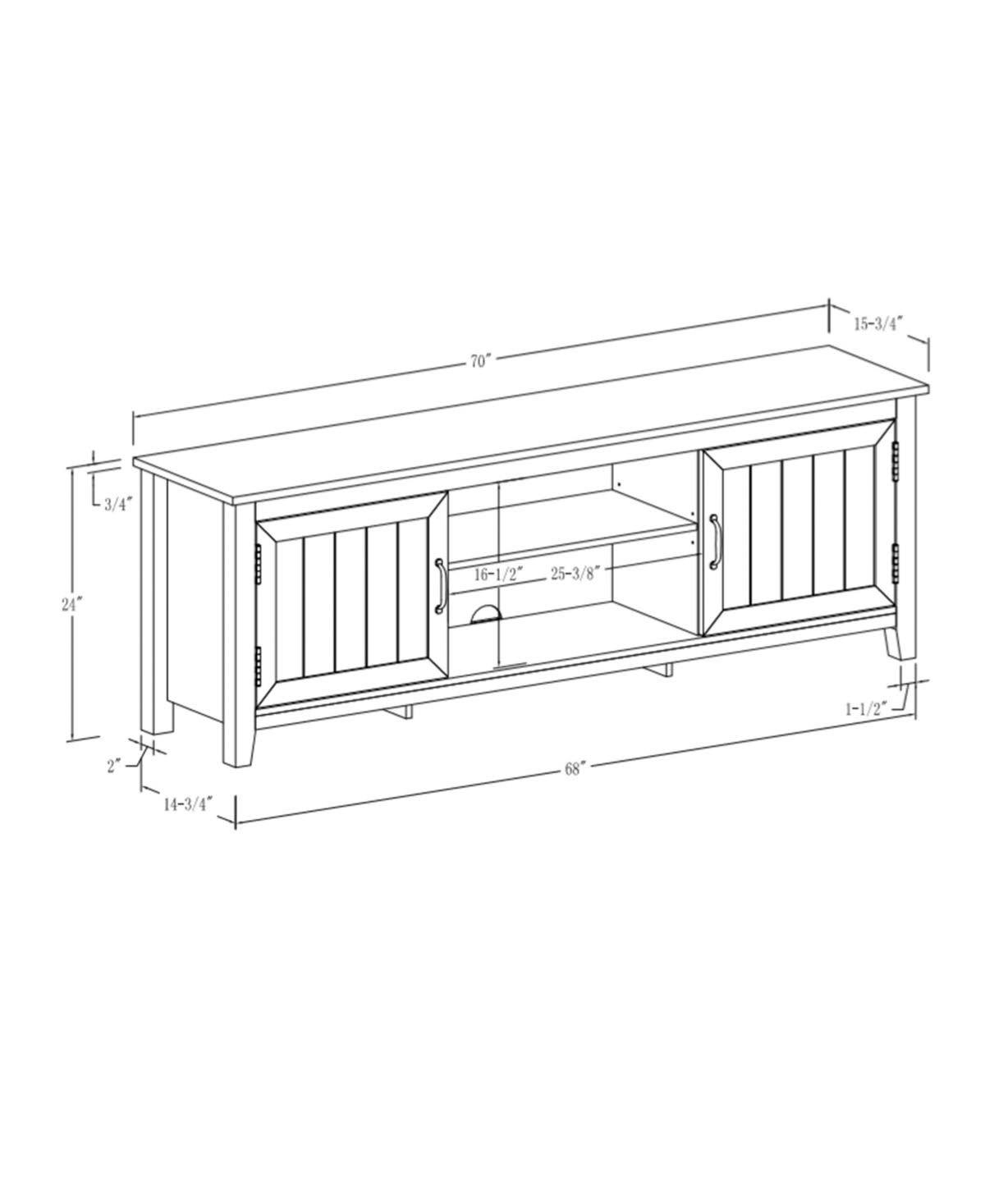 Sand Modern Farmhouse Console with Side Beadboard Doors N1914