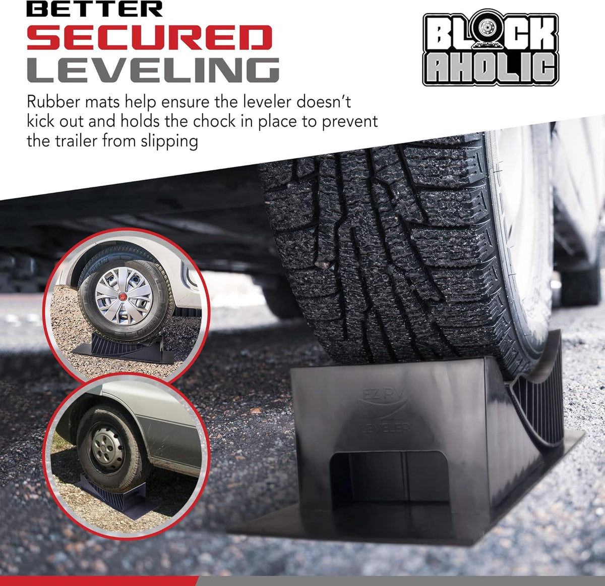 Curved Leveling Ramp with Chocks and Rubber Mat for Single Axle Campers A23470