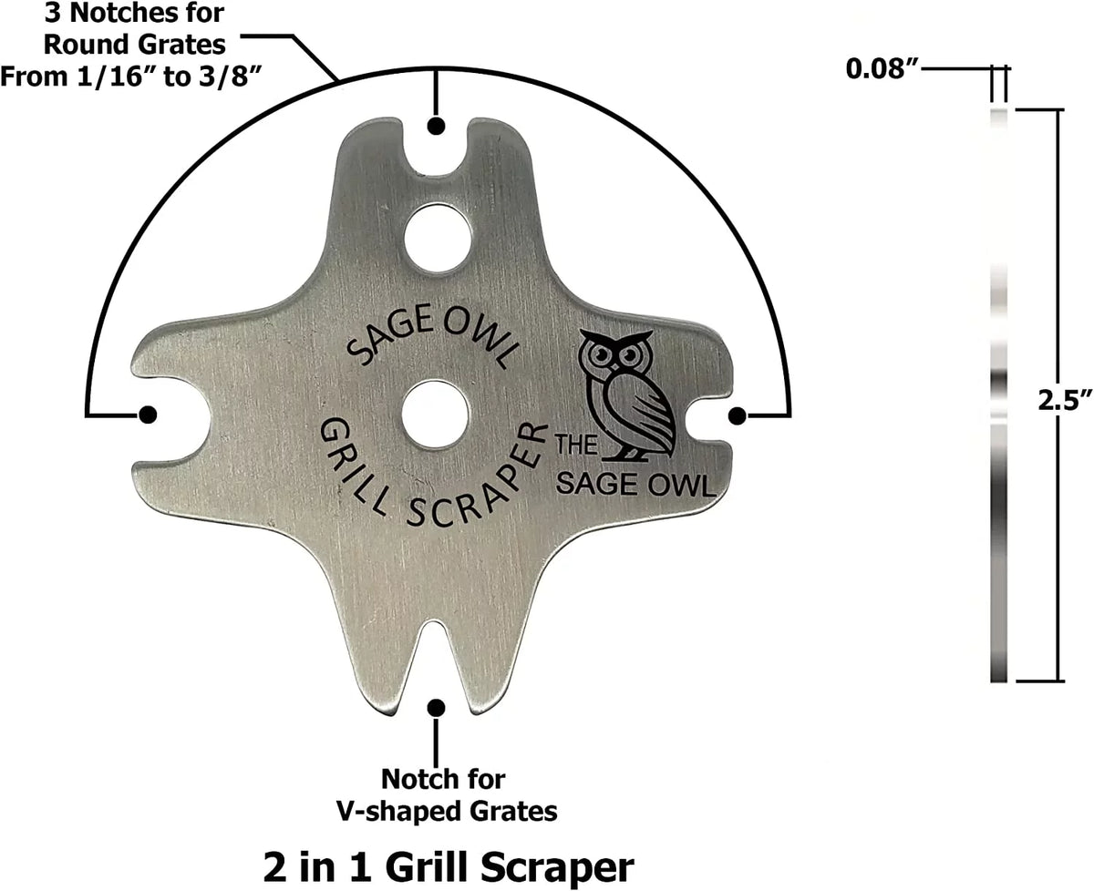 Bristle Free Stainless Steel Grill Scraper Tool with 17" Long Handle G237488