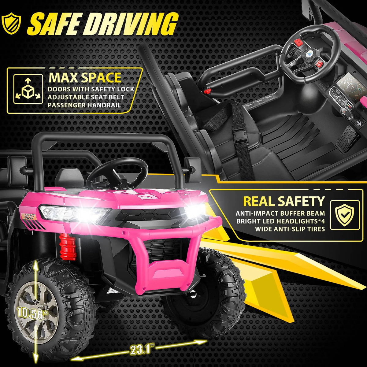 24 V 4WD 2 Seater 6-Wheel Ride on Dump Truck Car with Remote Control R148