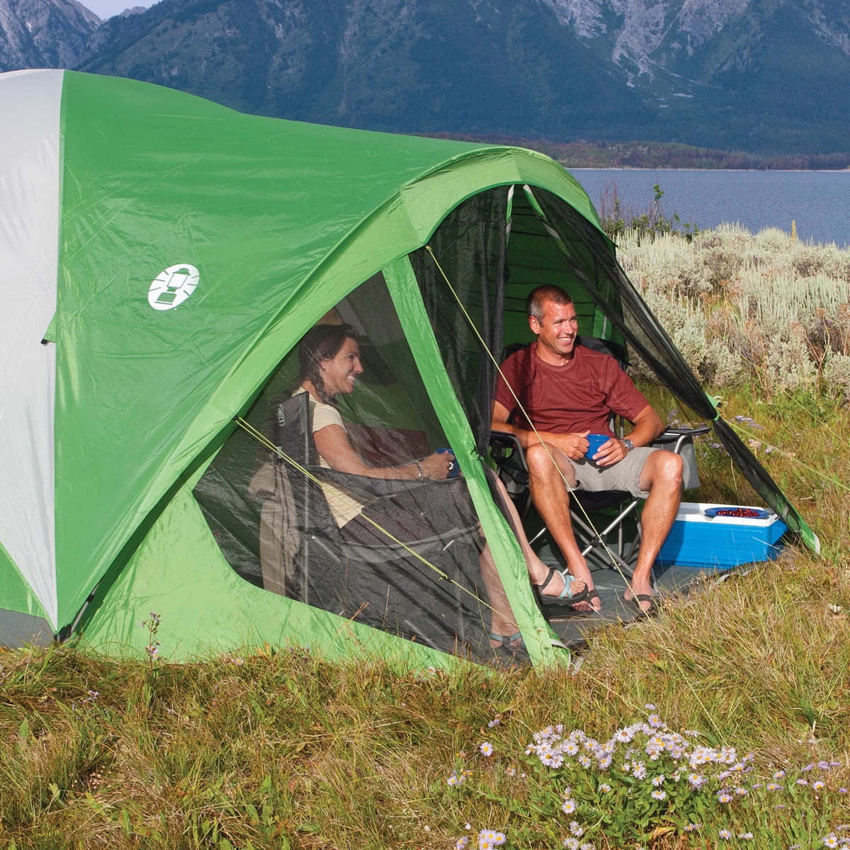6-Person Dome Tent with Screen Room, Green C659