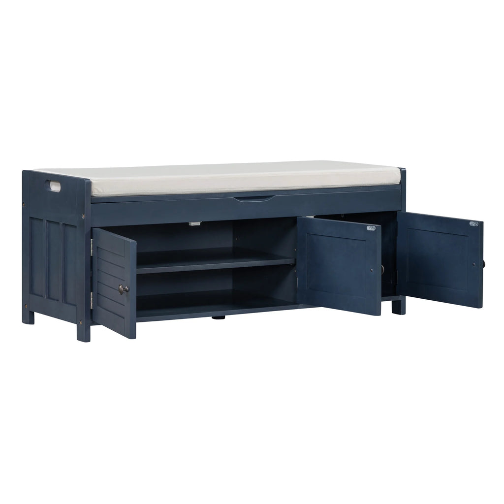 Blue Storage Bench I20596