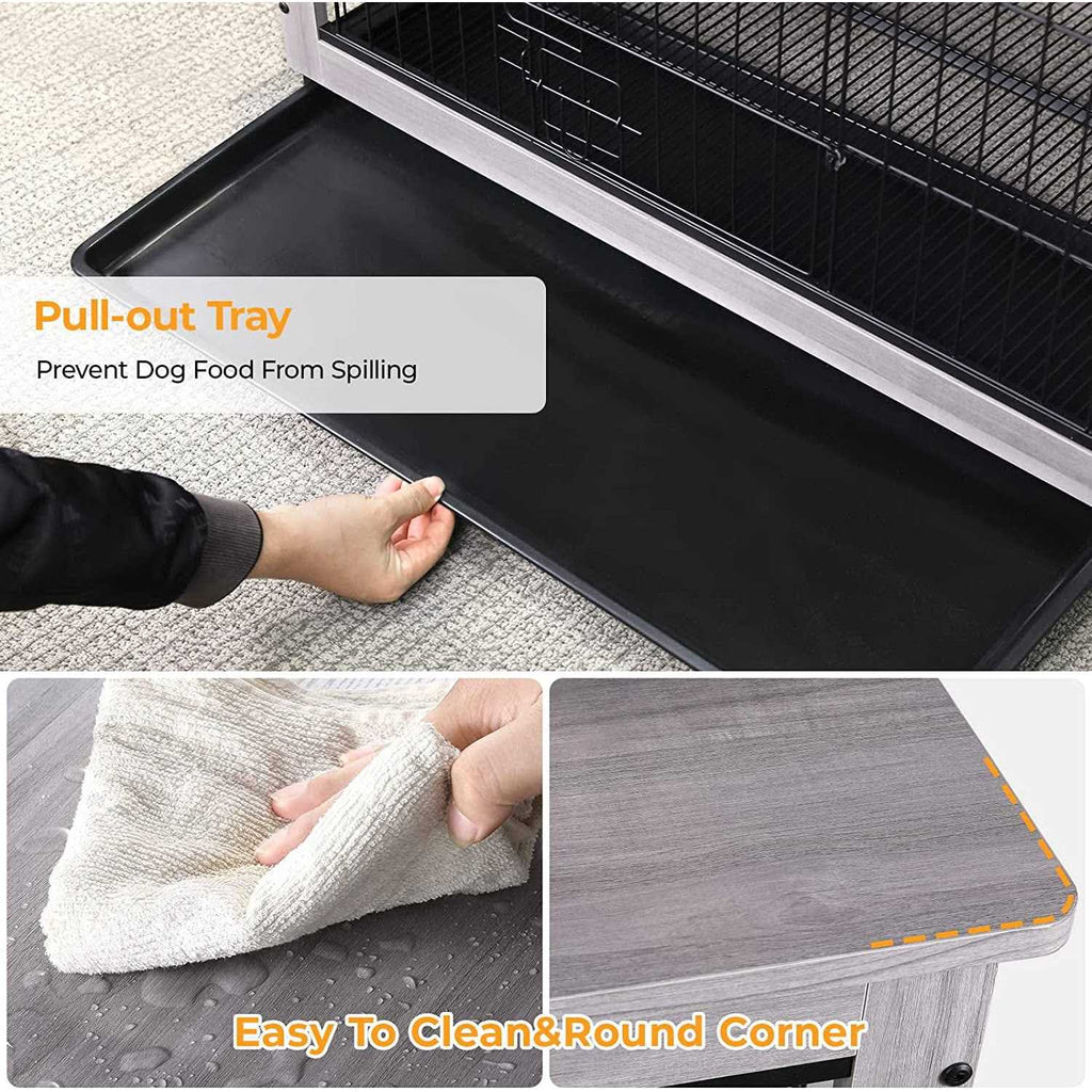 Wooden Dog Crate End Table D4384